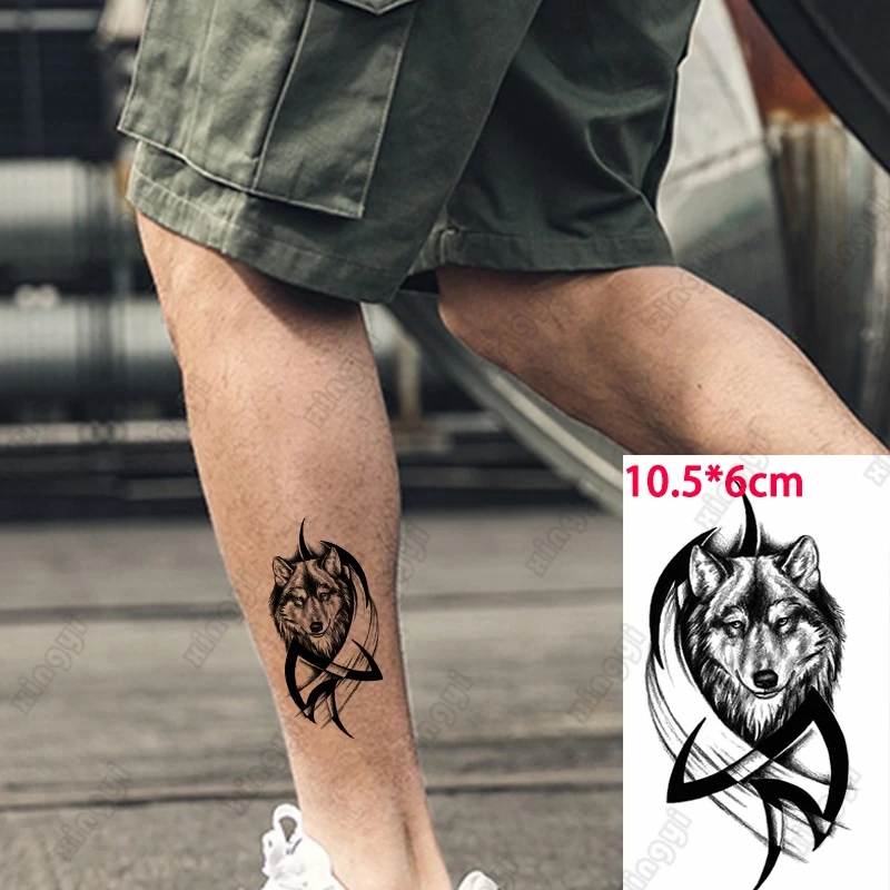Переводная татуировка с рисунком Диабло волк Лев крест тотем старое школьное