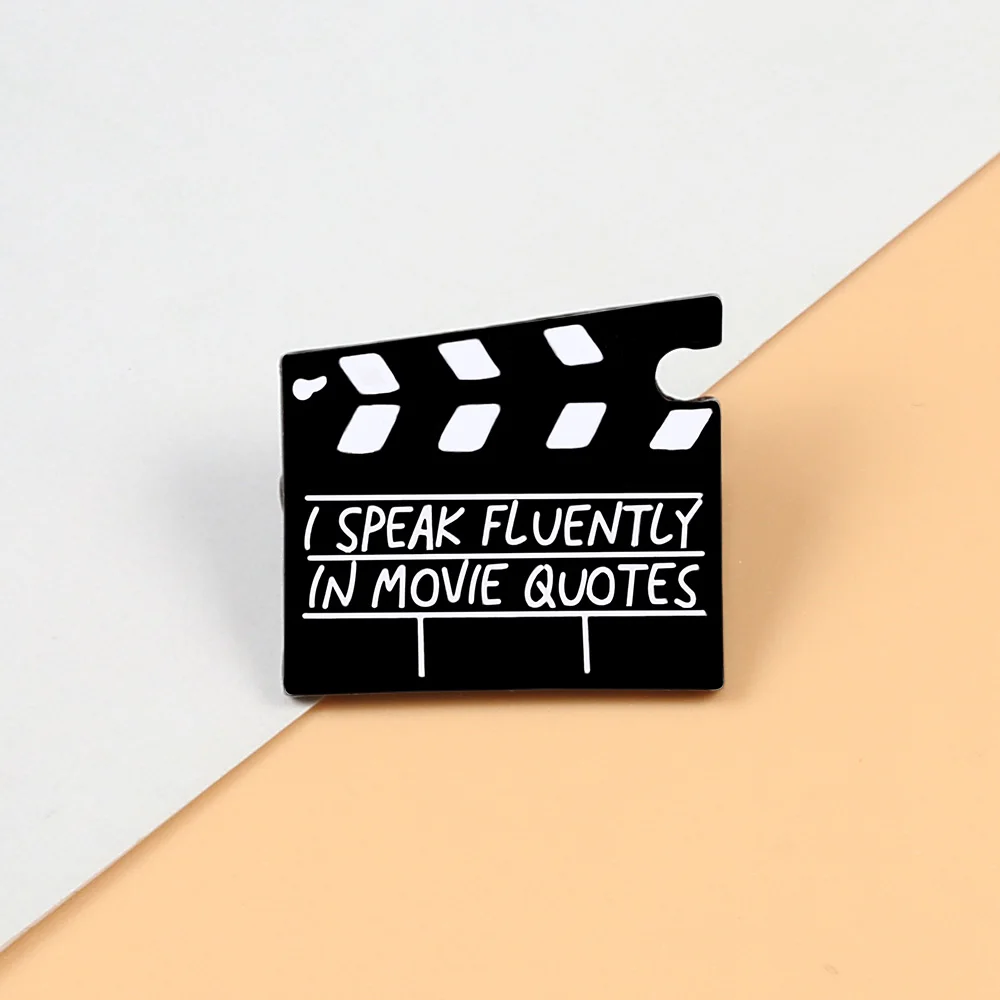 Эмалированные булавки в виде кинофильма Clapperboard черная булавка для лацканов