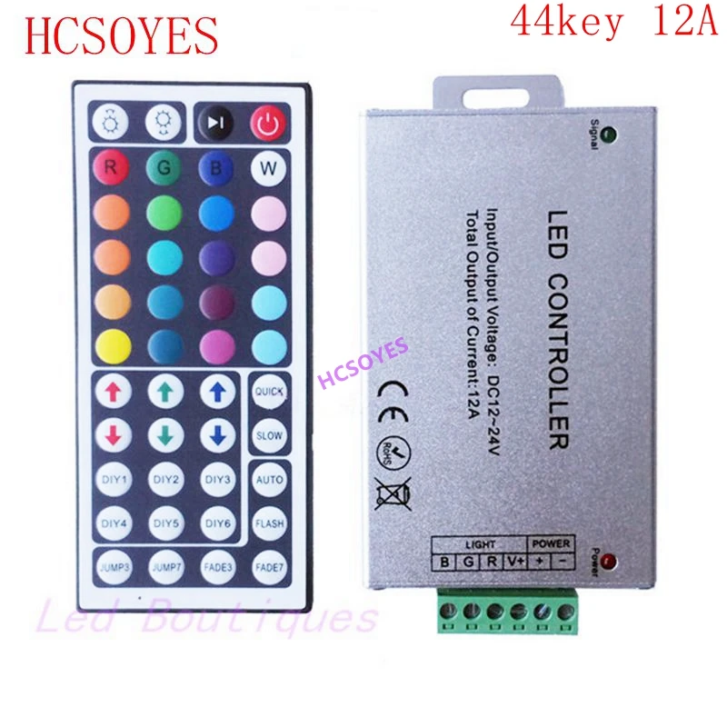 DC12-24V 24key 44key 28key 12A/24A/15A ИК РЧ пульт беспроводной RGB led контроллер алюминий+ пластик 3CH 5A для 5050 3528 полосы
