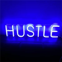 hustle led neon sign light wall art decorative hanging signs for bedroom room party home christmas decor night light usb powered