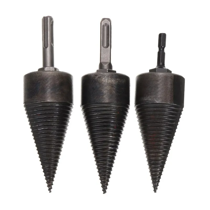 

42mm High Speed Twist Wood Splitter Screw Cone Firewood Hand Drill Stick Drill Bit Round/Hex/Square Handle Wood Splitting Tools