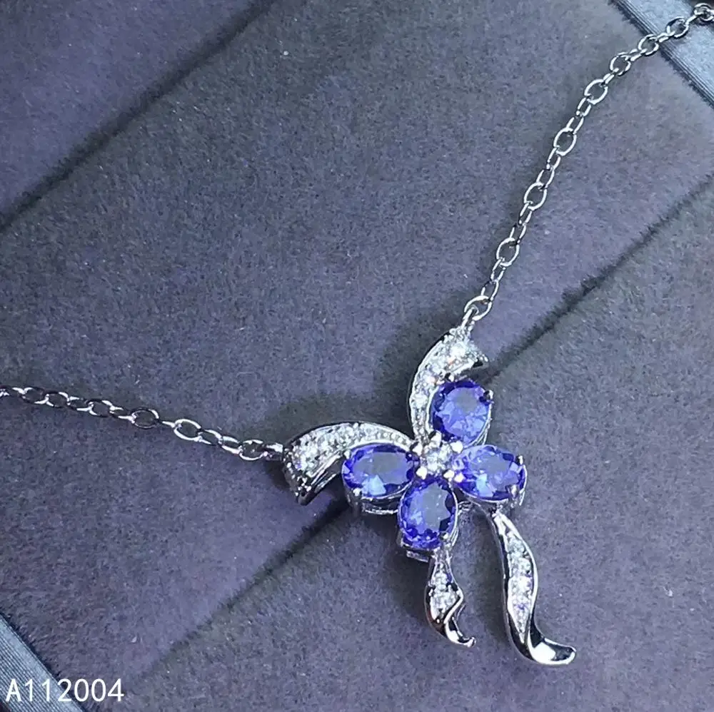 Женское ожерелье с подвеской из серебра 925 пробы натуральным