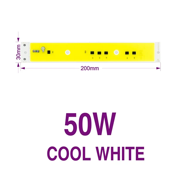 Cold White 50W Светодиодный COB чип полный спектр холодный теплый белый светодиодный COB бисер 30 Вт 50 Вт 80 Вт AC220V Smart IC Fitolamp для DIY наружного прожектора роста - Испускаемый цвет: Cold White 50W