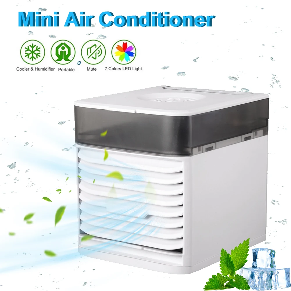 

Mini Air Conditioner Portable Air Conditioner USB Air Cooler Fan 7 Colors Light Sterilization isinfection Air Cooling Fan