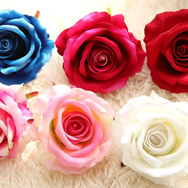 

Home Decor Artificial Flowers Plants Wedding Valentine's Day Decoration 10pcs Flannel Flower Roses Heads Dropshipping Top