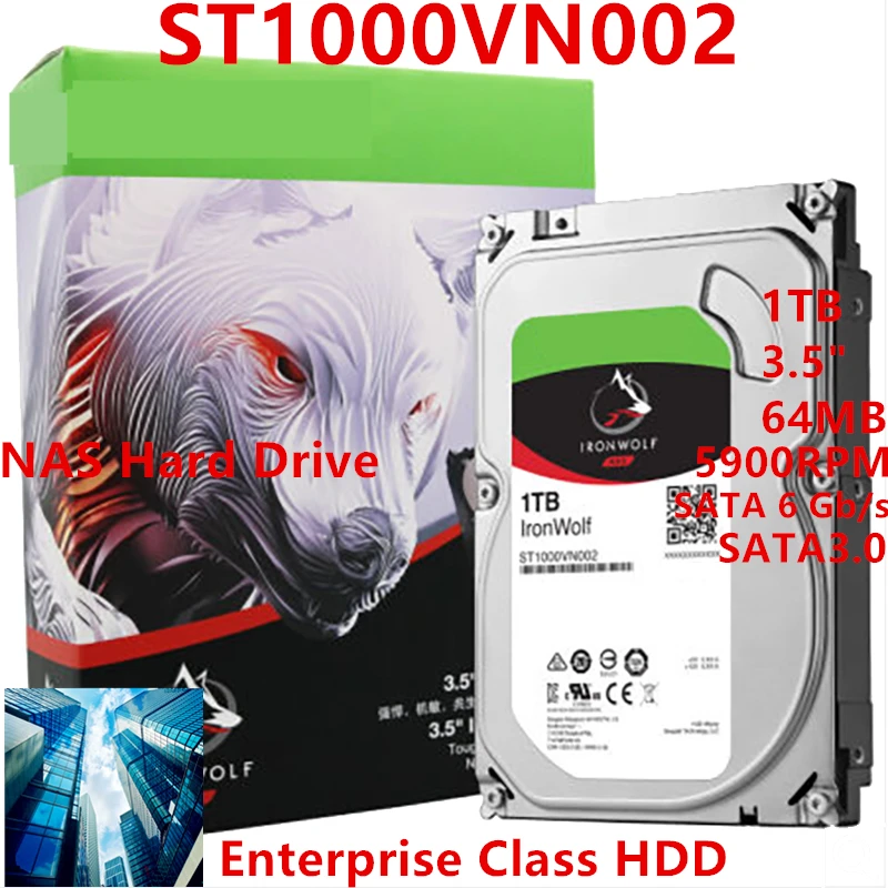      Seagate IronWolf, 1 , 3, 5 , SATA, 64 , 5900 /,        