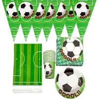 51pcslot boys kids favors football theme napkins plates flags baby shower banner decorate tablecloth birthday party soccer cups