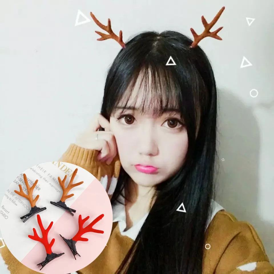 

Christmas Deer Horn Hair Clips Headband Children Girls Antlers Hairpins Headdress Hair Accessories For Christmas Ornaments Gift