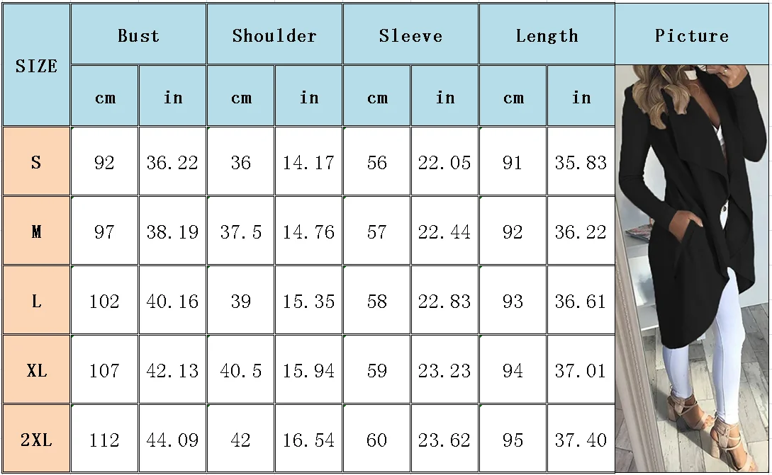 

Hirigin Women Ladies Long Coat Long Sleeve Loose Outcoat Outwear Casual Trench Autumn Winter Women Clothes Streetwear Plus Size