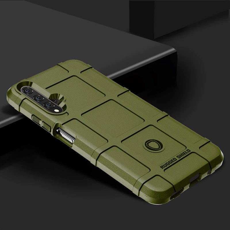 Армированный прочный Чехол армейского зеленого цвета для Huawei Nova 5T силиконовый