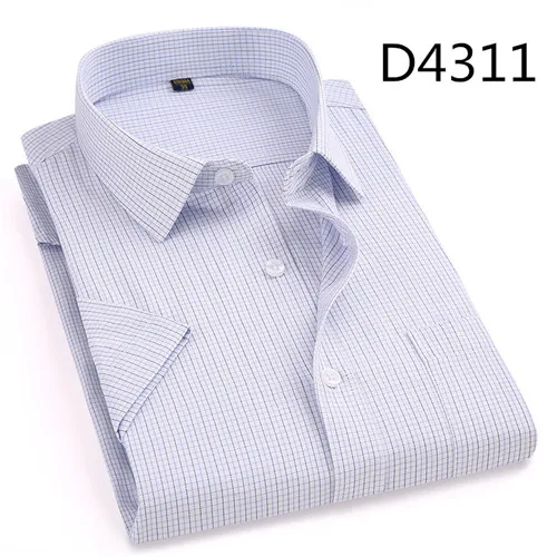 D4311 DAVYDAISY, Новое поступление, летняя мужская рубашка с коротким рукавом, клетчатая, в полоску, модная, для работы, повседневная, мужская, официальная рубашка, DS227 - Цвет: D4311