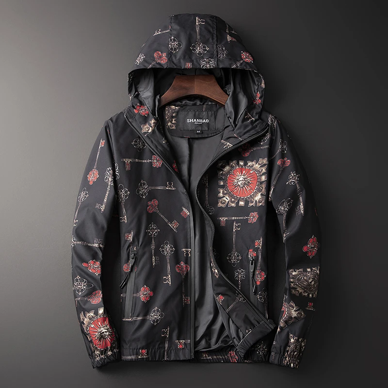 

High Quality Men Hooded Jacket Designer Luxury Brand Personality Printing Head Embroidery Mens Coat Hat Outerwear 4XL 5XL 2117