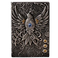 pu cover retro gift school hardcover phoenix travel embossed journal writing pads home notebook diary handcraft