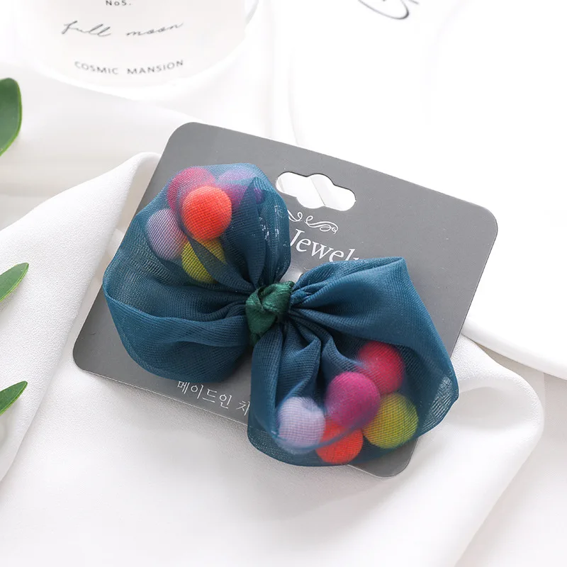 Модные заколки для волос с бантом девочек помпонами ручной работы аксессуары |