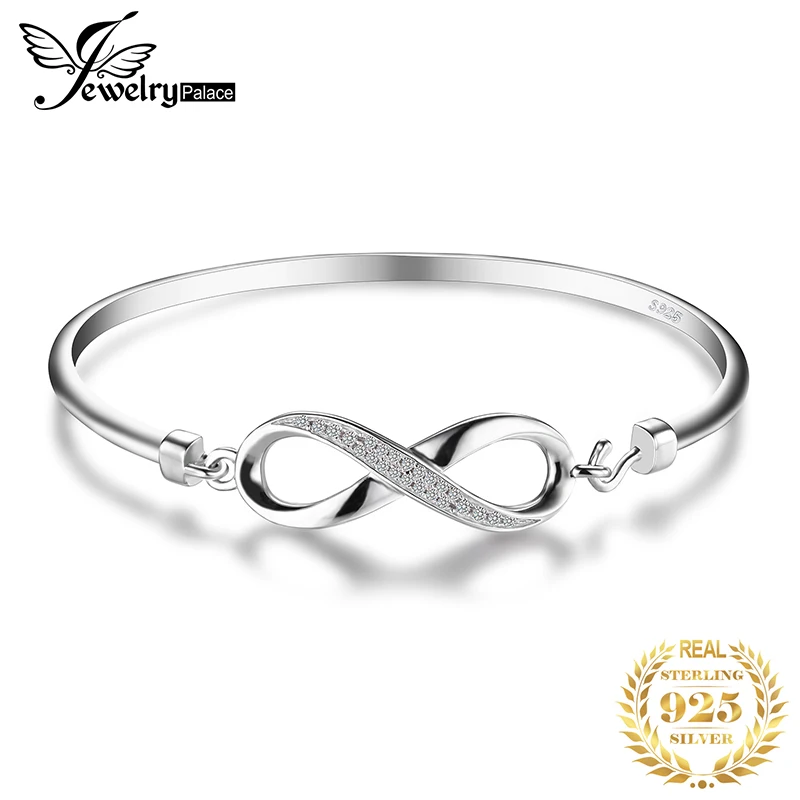 JewelryPalace Forever Love Бесконечность кубического циркония Юбилей браслет Pure 925 пробы