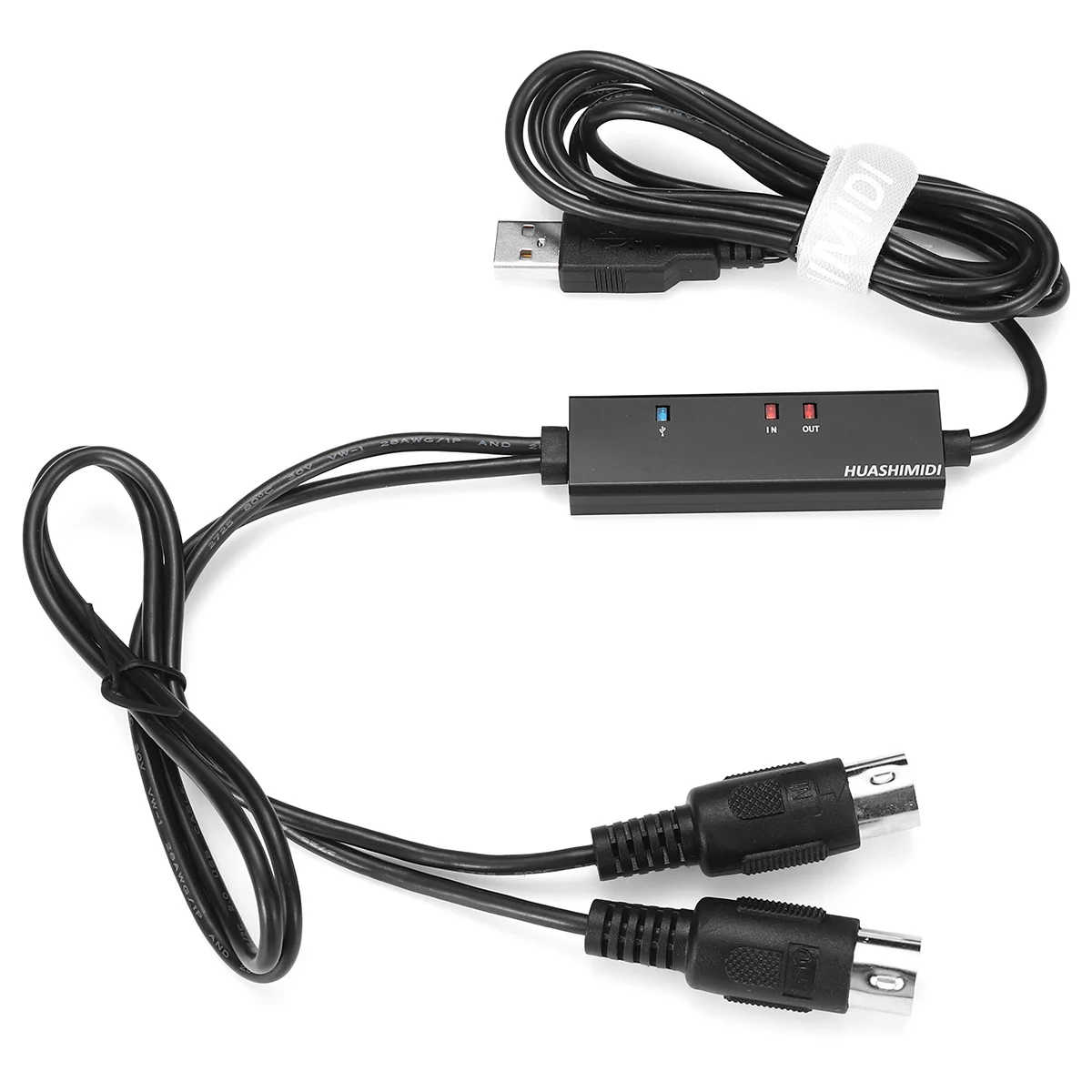 2 м midi-usb Кабель-адаптер высокоскоростной встроенный MIDI интерфейс конвертер для ПК и музыкальной клавиатуры шнур с индикаторным светом