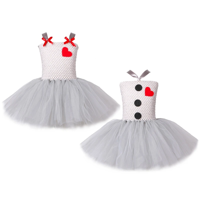 

K3NF Kids Girls Princess Sleeveless Tutu Dress Heart Bow Tulle Party Cosplay Costume