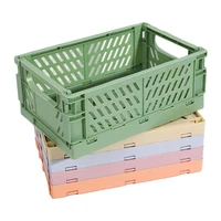 collapsible crate plastic folding storage box basket utility cosmetic container desktop holder home use