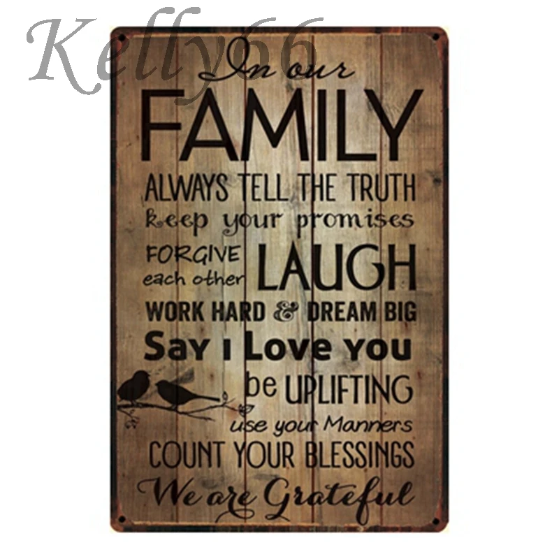 

[ Kelly66 ] Family Laugh Say I Love You Metal Painting Wall Poster Tin Sign Craft y-1316