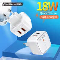 pd 18w qc3 0 eu plug dual usb charger fast charging travel wall adapter type c quick charger for iphone 12 11 x for samsung s10