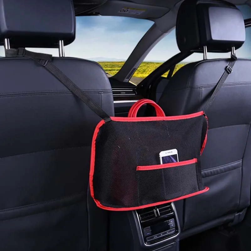 

Mesh Car Seat Gap Storage Bag Oxford Backrest Gaps Hanging Net Auto Armrest Center Cole book Bags Food Phone Organizers Pockets