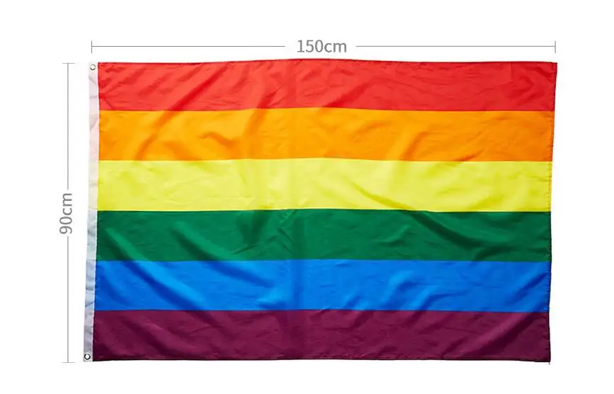 

100PCS/LOT Rainbow Flag Colorful Rainbow Peace Flags Lesbian Gay Parade Flags Banner Hanging LGBT Pride Friendly Home Decoration