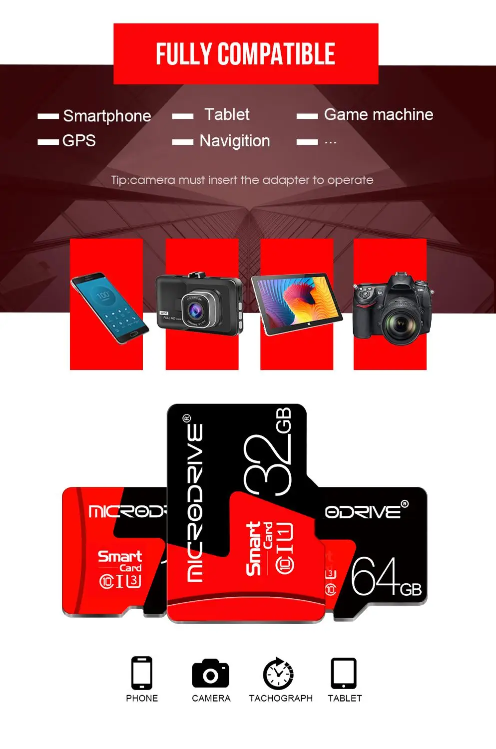 Оригинальная карта Micro SD класса 10 SDXC 64 ГБ высокоскоростная памяти SDHC 32 16 8 флэш C10