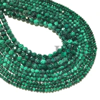 natural malachite faceted beads small size round loose bead healing energy jewelry making diy bracelet necklace design 2 3 4 mm