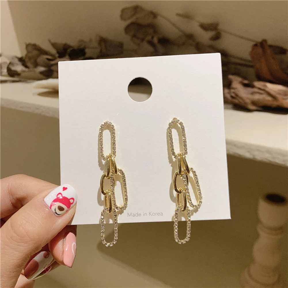 

Tide Female Long Chain Earrings Eardrop Retro Fashion Simple Stud Earrings