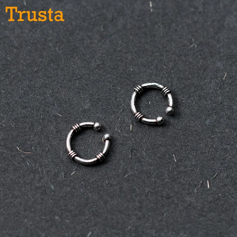 Trusta 100% 925 пробы тайские серебряные серьги с манжетами для женщин и девушек без в