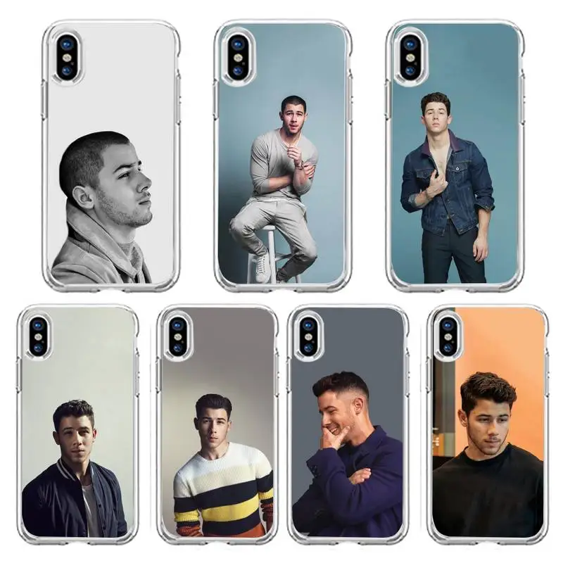 

Nick Jonas American singer actor Phone Case Transparent soft For iphone 12 11 13 7 8 6 s plus x xs xr pro max mini