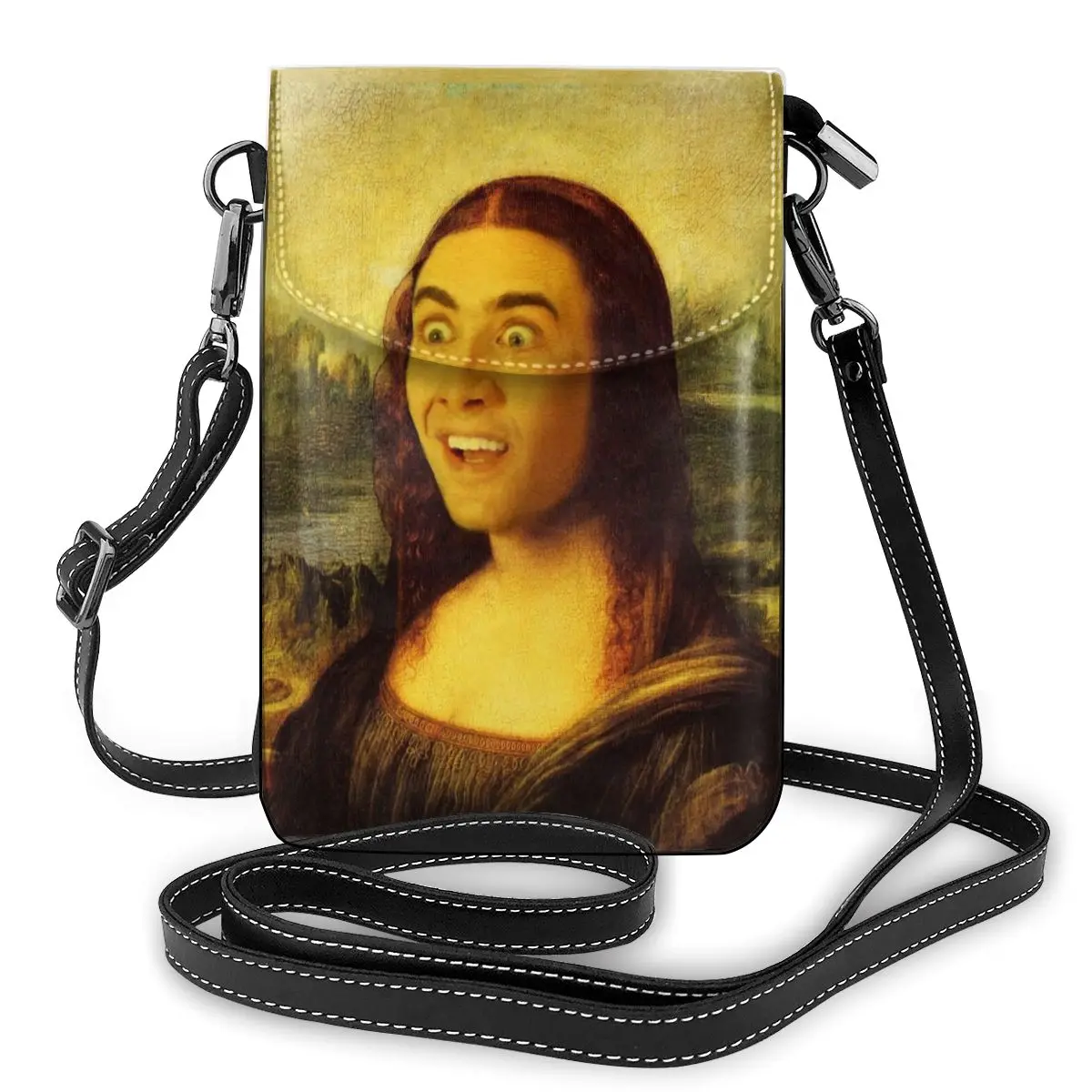 

Сумка на плечо с текстурой Моны Лизы, кожаная многофункциональная трендовая Женская сумочка, Свадебный облегающий кошелек с узором