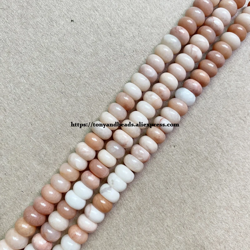 

Natural Stone Smooth Rondelle Pink Aventurine 7" Loose Beads 4X6 5X8mm Pick Size For Jewelry Making DIY