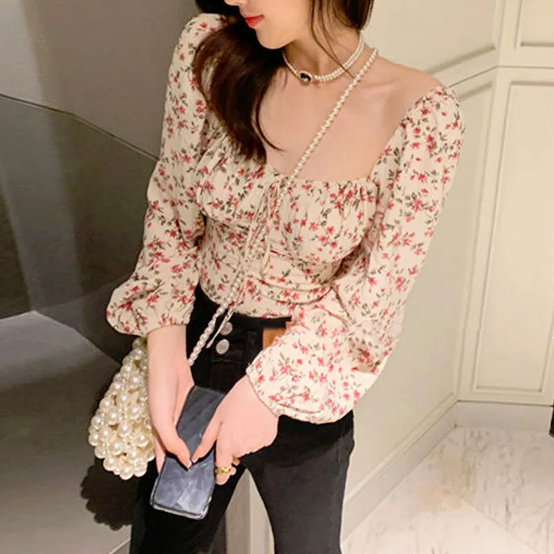 Женская блузка с длинным рукавом элегантная свободная офисная рубашка