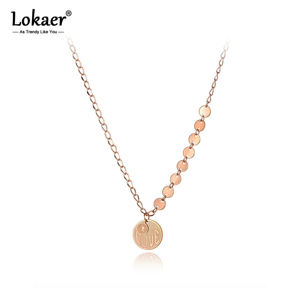 Женское Ожерелье чокер Lokaer модное Очаровательное ожерелье из нержавеющей стали