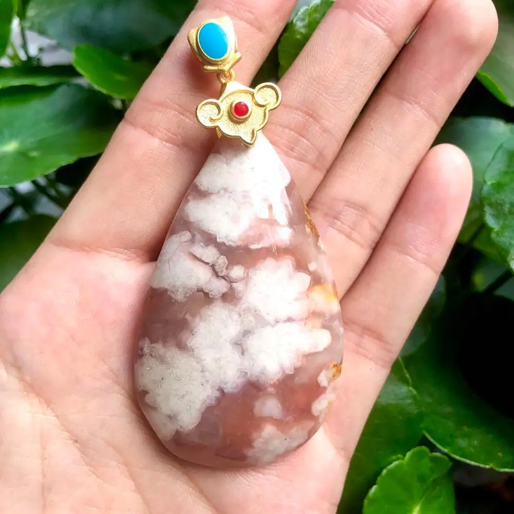 Топ натуральный розовый кулон ожерелье для женщин Кристалл Камень Модные