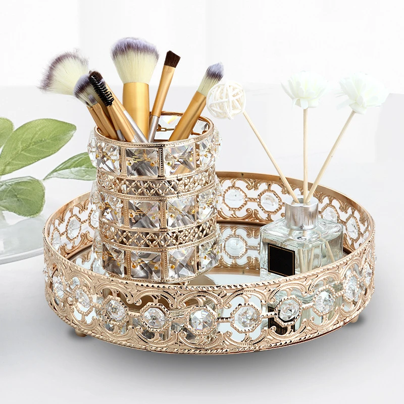 1 шт. скандинавский винтажный ажурный стеклянный зеркальный лоток для хранения