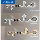 Простые креативные Настенные светильники белого или черного цвета для спальни, прикроватные украшения, нордический дизайн, для гостиной, коридора, отеля