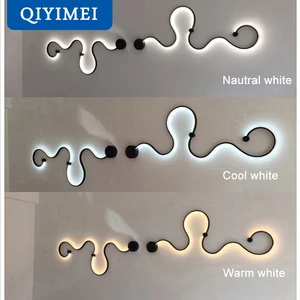 Простые креативные Настенные светильники белого или черного цвета для спальни, прикроватные украшения, нордический дизайн, для гостиной, коридора, отеля