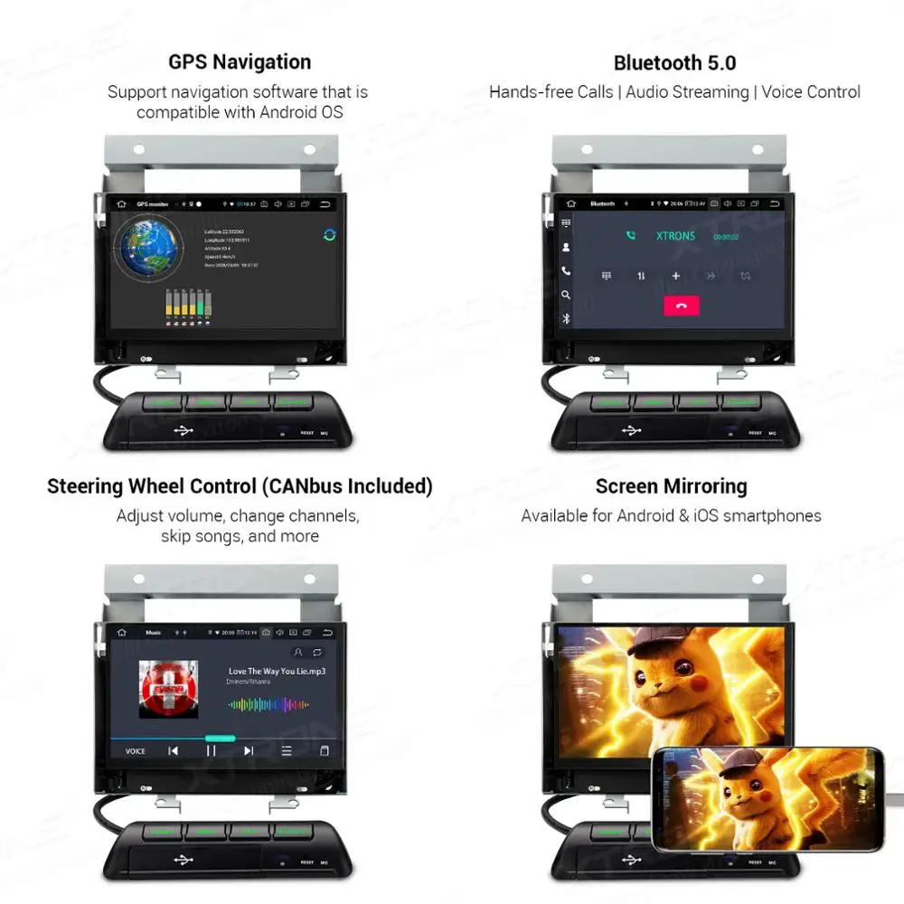 Автомобильный стереоплеер XTRONS 7 дюймов Qualcomm Bluetooth 5 0 Android 10 PX5 GPS для Land Rover Freelander 2 2007