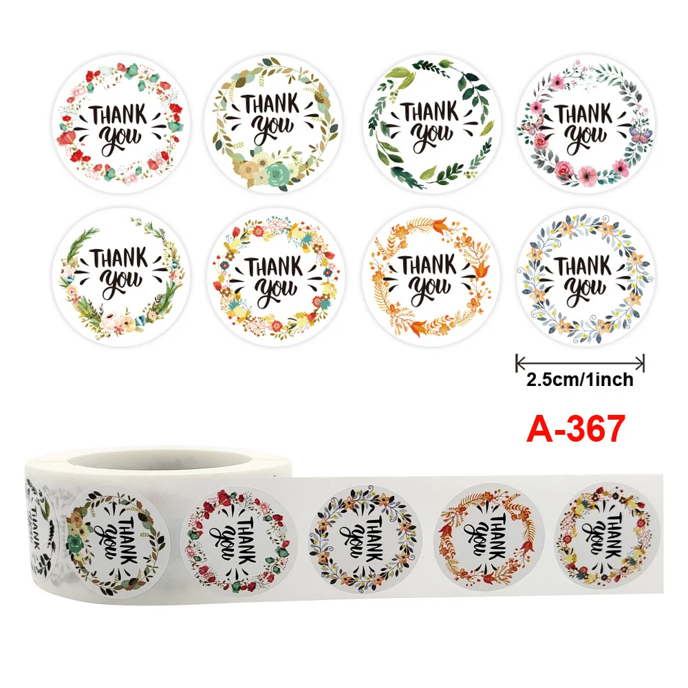 

Pretty 500pcs Round Floral New Styles Thank You Stickers Seal Label for Wedding Favor Party Handmade Envelope Stationery
