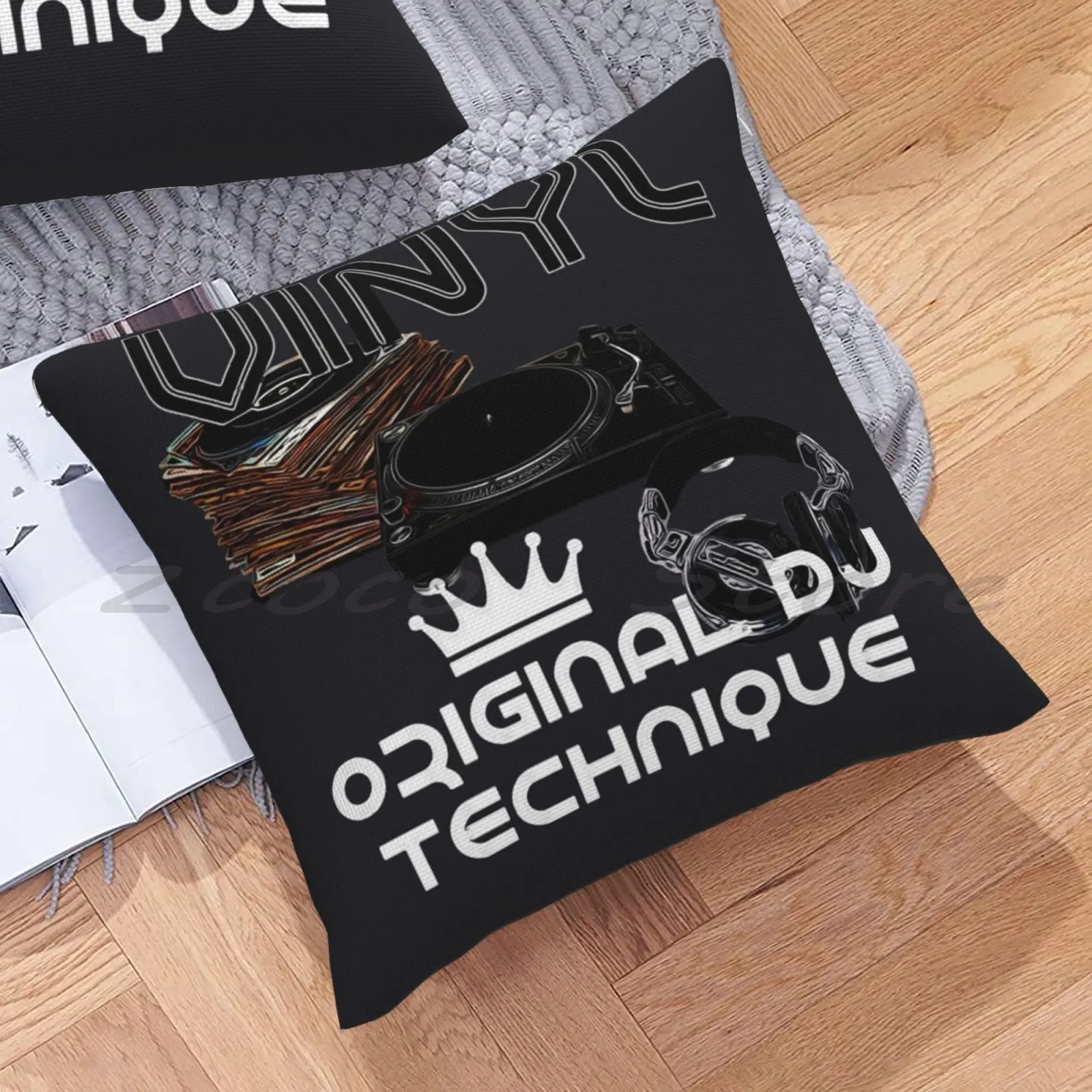 Оригинальная виниловая наволочка Dj с текстильным дизайном надписью хлопковая