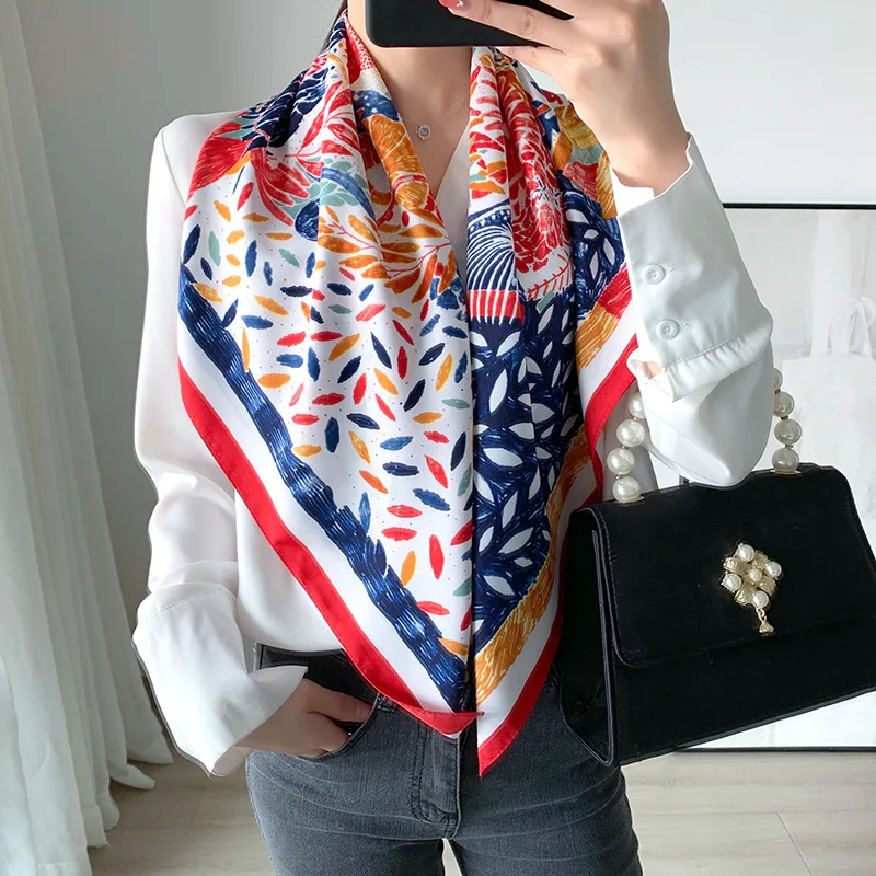 

scarf 100% silk feeling wraps Headscarf Female bufanda mujer echarpes Coverups Hijabs Bufand de seda Foulard en soie solar playa