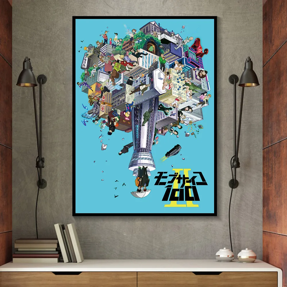 Печатные фотографии украшения дома Wall Art Mob Psycho (милый чудак 100 Nordic Стиль постер