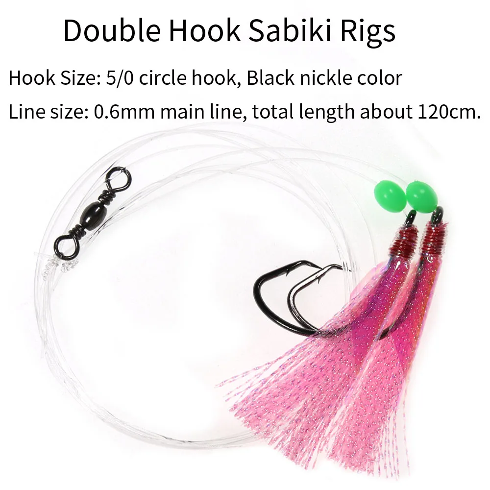ICERIO 5 мешков вспышка Ранги Сабики с 2 крючками рыболовные снасти для морской
