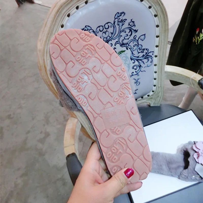 

Women Shoes for Women 2020 Sandal House Ladies Fur Fluffy Winter Shoes Warm Flip Flops Cotton Sandalias Slippers Indoor Boots
