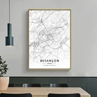 Besancon, Лилль, Гренобль, вальс, Руан, Страсбург, Франция, холст, художественная карта, плакат