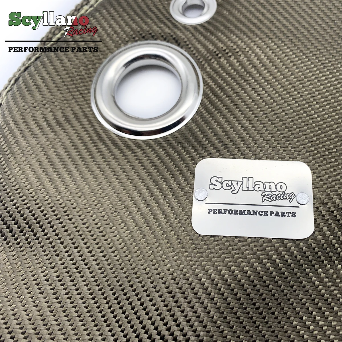 Базальтовое/серебристое/красное турбо покрывало из волокна для Fiat Abarth 124 Spider