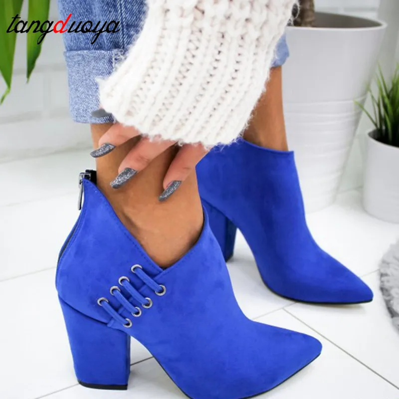 Женские ботильоны с острым носком на высоком каблуке Размеры 35-43 | Обувь