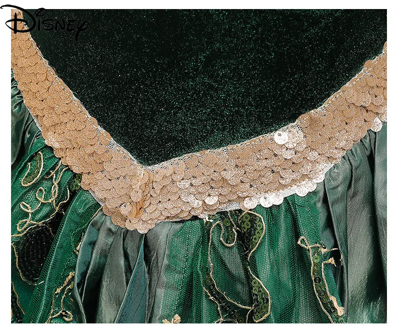 

Original Disney Frozen Queen Anna Off-shoulder Dress for Girl Dress Green Girl Birthday Sequin Dress Gowns for Girls for Wedding